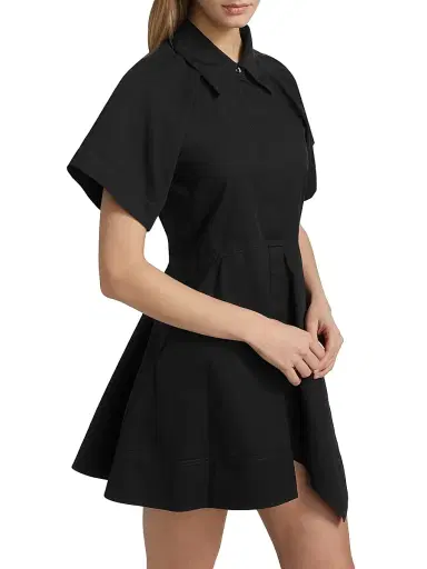 A.L.C. Women's Julie Asymmetric Cotton Mini-Shirtdress - Black | Thumbnail 4 A.L.C. Women's Julie Asymmetric Cotton Mini-Shirtdress - Black | Thumbnail 4