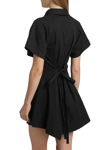 A.L.C. Women's Julie Asymmetric Cotton Mini-Shirtdress - Black | Thumbnail 5 A.L.C. Women's Julie Asymmetric Cotton Mini-Shirtdress - Black | Thumbnail 5