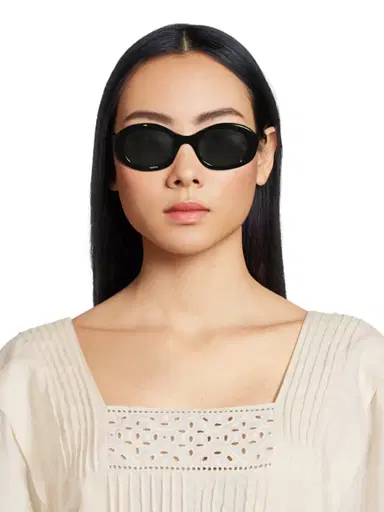 CELINE Women's Triomphe 52MM Oval Sunglasses - Black | Thumbnail 2 CELINE Women's Triomphe 52MM Oval Sunglasses - Black | Thumbnail 2