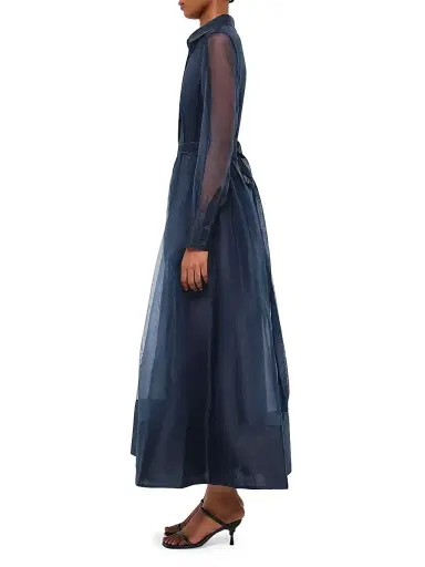 Simkhai Women's Montgomery Organza Button-Front Gown - Midnight | Thumbnail 4 Simkhai Women's Montgomery Organza Button-Front Gown - Midnight | Thumbnail 4