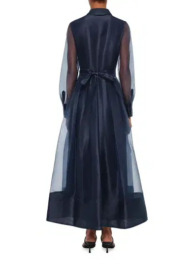 Simkhai Women's Montgomery Organza Button-Front Gown - Midnight | Thumbnail 5 Simkhai Women's Montgomery Organza Button-Front Gown - Midnight | Thumbnail 5