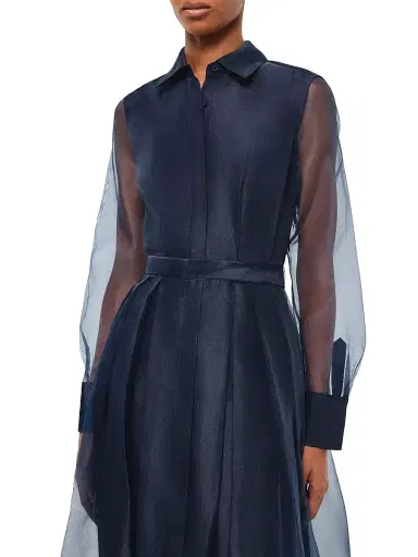 Simkhai Women's Montgomery Organza Button-Front Gown - Midnight | Thumbnail 6 Simkhai Women's Montgomery Organza Button-Front Gown - Midnight | Thumbnail 6