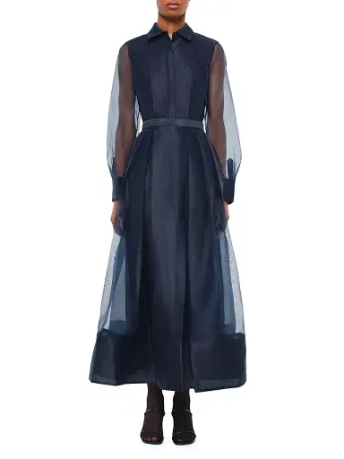 Simkhai Women's Montgomery Organza Button-Front Gown - Midnight | Thumbnail 1 Simkhai Women's Montgomery Organza Button-Front Gown - Midnight | Thumbnail 1