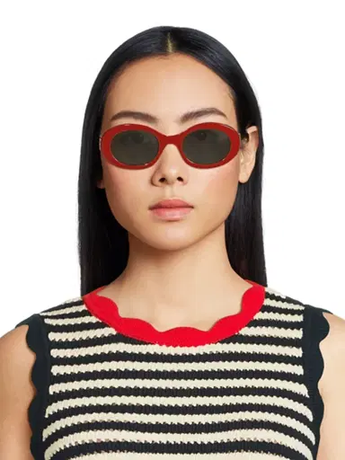CELINE Women's Triomphe 52MM Oval Sunglasses - Red Smoke | Thumbnail 2 CELINE Women's Triomphe 52MM Oval Sunglasses - Red Smoke | Thumbnail 2