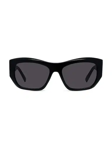 Givenchy Women's GV Day 54MM Geometric Sunglasses - Shiny Black Smoke | Thumbnail 2 Givenchy Women's GV Day 54MM Geometric Sunglasses - Shiny Black Smoke | Thumbnail 2