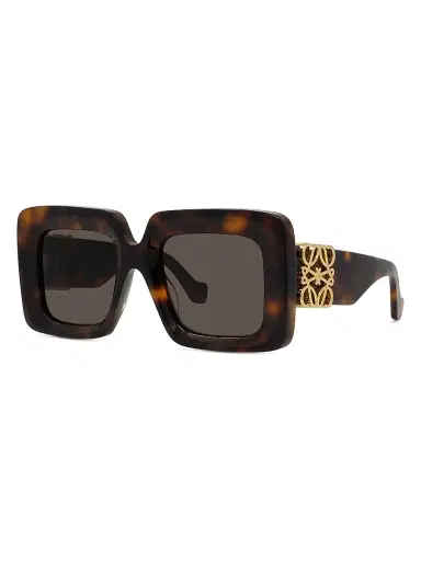 LOEWE Women's Anagram 51MM Rectangular Sunglasses - Dark Havana Brown | Thumbnail 1 LOEWE Women's Anagram 51MM Rectangular Sunglasses - Dark Havana Brown | Thumbnail 1