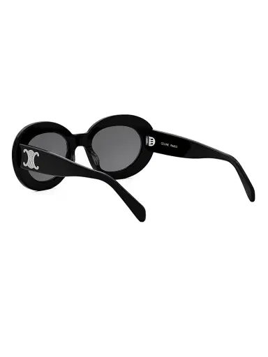 CELINE Women's Triomphe 53MM Round Sunglasses - Black Grey | Thumbnail 4 CELINE Women's Triomphe 53MM Round Sunglasses - Black Grey | Thumbnail 4
