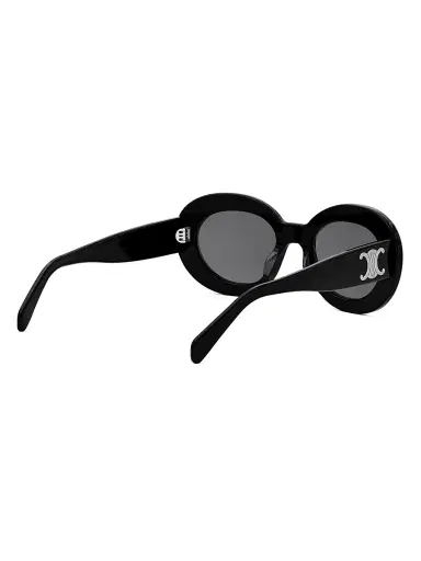 CELINE Women's Triomphe 53MM Round Sunglasses - Black Grey | Thumbnail 6 CELINE Women's Triomphe 53MM Round Sunglasses - Black Grey | Thumbnail 6