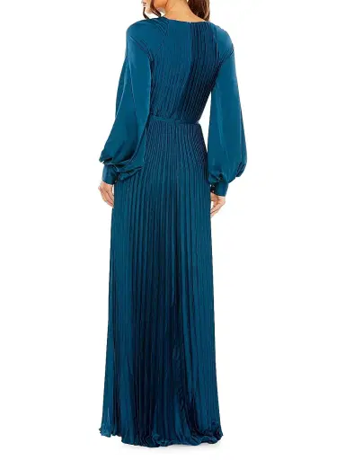 Mac Duggal Women's Ieena Pleated A-Line Chiffon Gown - Peacock - Size 14 | Thumbnail 2 Mac Duggal Women's Ieena Pleated A-Line Chiffon Gown - Peacock - Size 14 | Thumbnail 2