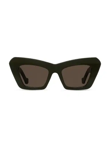 LOEWE Women's Anagram 51MM Cat-Eye Sunglasses - Dark Olive Green Brown | Thumbnail 1 LOEWE Women's Anagram 51MM Cat-Eye Sunglasses - Dark Olive Green Brown | Thumbnail 1