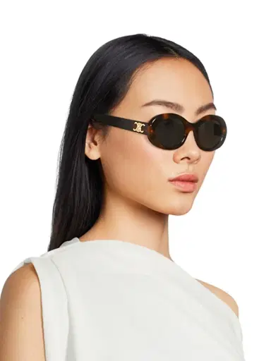 CELINE Women's Triomphe 52MM Oval Sunglasses - Havana Smoke | Thumbnail 3 CELINE Women's Triomphe 52MM Oval Sunglasses - Havana Smoke | Thumbnail 3