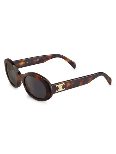 CELINE Women's Triomphe 52MM Oval Sunglasses - Havana Smoke | Thumbnail 1 CELINE Women's Triomphe 52MM Oval Sunglasses - Havana Smoke | Thumbnail 1