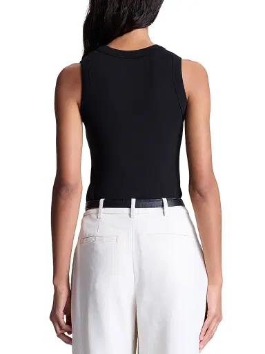 A.L.C. Women's Hadley Rib-Knit Cotton Tank - Black | Thumbnail 6 A.L.C. Women's Hadley Rib-Knit Cotton Tank - Black | Thumbnail 6