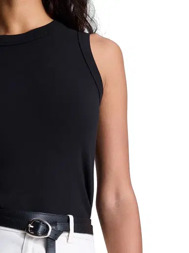 A.L.C. Women's Hadley Rib-Knit Cotton Tank - Black | Thumbnail 7 A.L.C. Women's Hadley Rib-Knit Cotton Tank - Black | Thumbnail 7
