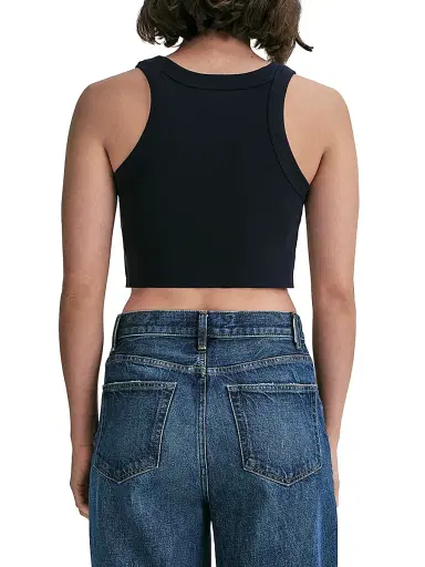 A.L.C. Women's Halsey Cotton Racerback Crop Tank - Black | Thumbnail 5 A.L.C. Women's Halsey Cotton Racerback Crop Tank - Black | Thumbnail 5