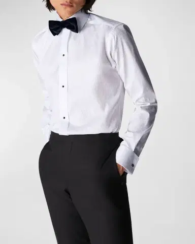 Eton Contemporary-Fit Tonal Satin Striped Formal Shirt | Thumbnail 2 Eton Contemporary-Fit Tonal Satin Striped Formal Shirt | Thumbnail 2