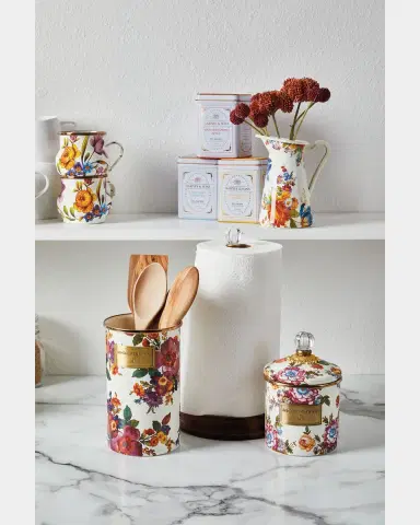 MacKenzie-Childs Flower Market White Utensil Holder | Thumbnail 4 MacKenzie-Childs Flower Market White Utensil Holder | Thumbnail 4
