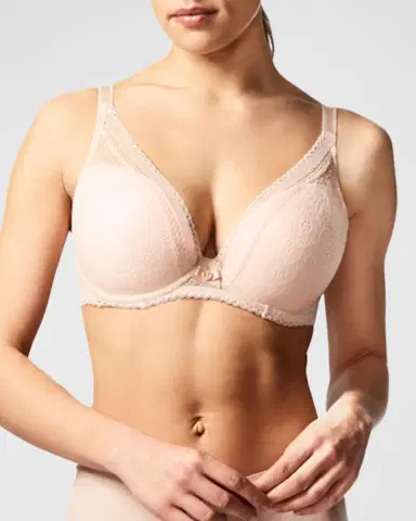 Chantelle Festivite Lace Plunge Bra, Bright Pink | Thumbnail 2 Chantelle Festivite Lace Plunge Bra, Bright Pink | Thumbnail 2