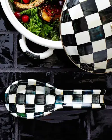 MacKenzie-Childs Courtly Check Enamel Spoon Rest | Thumbnail 1 MacKenzie-Childs Courtly Check Enamel Spoon Rest | Thumbnail 1