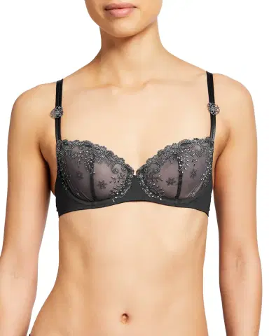 Simone Pérèle Delice Embroidered Demi Bra | Thumbnail 1 Simone Pérèle Delice Embroidered Demi Bra | Thumbnail 1