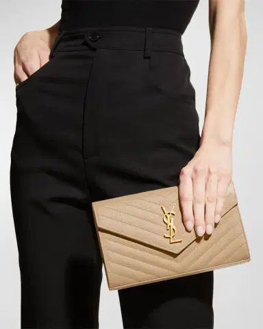 Saint Laurent YSL Monogram Large Wallet on Chain in Grained Leather | Thumbnail 4 Saint Laurent YSL Monogram Large Wallet on Chain in Grained Leather | Thumbnail 4