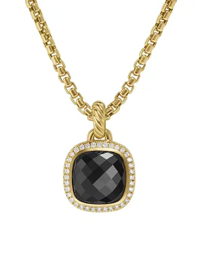 David Yurman Women's Albion Pendant in 18K Yellow Gold - Black Onyx | Thumbnail 1 David Yurman Women's Albion Pendant in 18K Yellow Gold - Black Onyx | Thumbnail 1