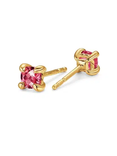 David Yurman Women's Micro Chatelaine Stud Earrings in 18K Yellow Gold - Pink Tourmaline | Thumbnail 3 David Yurman Women's Micro Chatelaine Stud Earrings in 18K Yellow Gold - Pink Tourmaline | Thumbnail 3