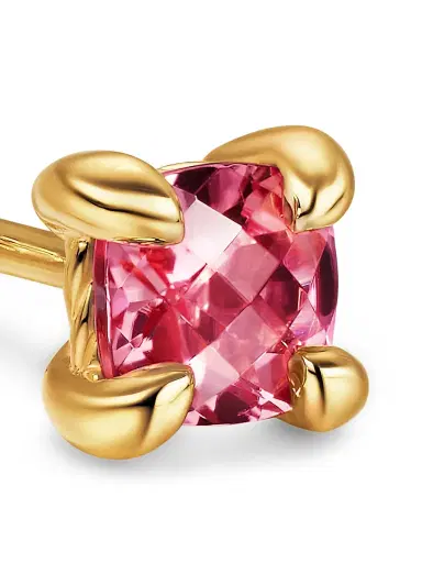 David Yurman Women's Micro Chatelaine Stud Earrings in 18K Yellow Gold - Pink Tourmaline | Thumbnail 4 David Yurman Women's Micro Chatelaine Stud Earrings in 18K Yellow Gold - Pink Tourmaline | Thumbnail 4