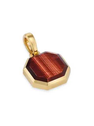 David Yurman Men's Faceted Stone Amulet in 18K Yellow Gold - Red Tigers Eye | Thumbnail 3 David Yurman Men's Faceted Stone Amulet in 18K Yellow Gold - Red Tigers Eye | Thumbnail 3