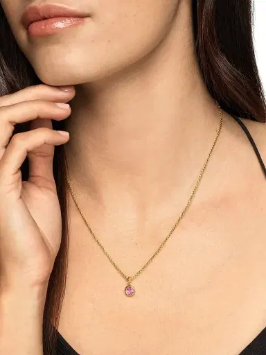 David Yurman Women's Mini Cushion Cut Amulet in 18K Yellow Gold - Pink Tourmaline | Thumbnail 2 David Yurman Women's Mini Cushion Cut Amulet in 18K Yellow Gold - Pink Tourmaline | Thumbnail 2
