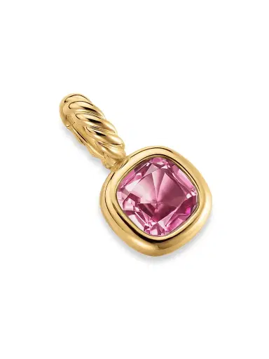 David Yurman Women's Mini Cushion Cut Amulet in 18K Yellow Gold - Pink Tourmaline | Thumbnail 3 David Yurman Women's Mini Cushion Cut Amulet in 18K Yellow Gold - Pink Tourmaline | Thumbnail 3