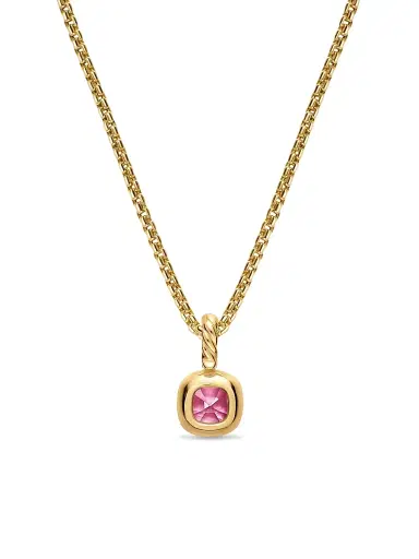 David Yurman Women's Mini Cushion Cut Amulet in 18K Yellow Gold - Pink Tourmaline | Thumbnail 4 David Yurman Women's Mini Cushion Cut Amulet in 18K Yellow Gold - Pink Tourmaline | Thumbnail 4