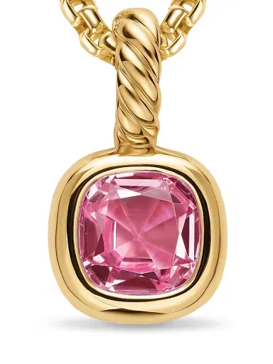 David Yurman Women's Mini Cushion Cut Amulet in 18K Yellow Gold - Pink Tourmaline | Thumbnail 5 David Yurman Women's Mini Cushion Cut Amulet in 18K Yellow Gold - Pink Tourmaline | Thumbnail 5