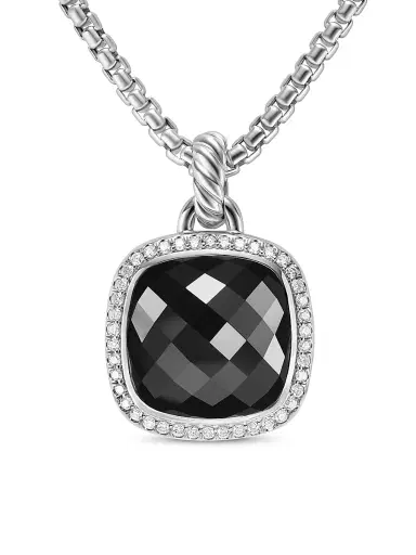 David Yurman Women's Albion Pendant in Sterling Silver - Black Onyx | Thumbnail 1 David Yurman Women's Albion Pendant in Sterling Silver - Black Onyx | Thumbnail 1