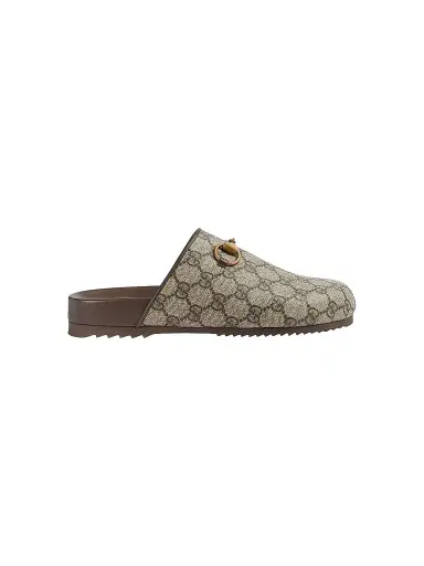 Gucci Women's Sol Monogram Coated Canvas Slides - Beige - Size 4.5 Sandals | Thumbnail 1 Gucci Women's Sol Monogram Coated Canvas Slides - Beige - Size 4.5 Sandals | Thumbnail 1