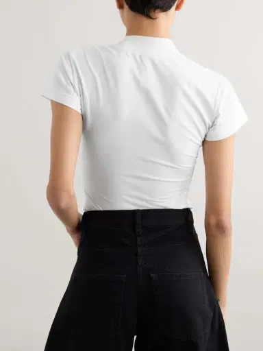 Alaïa Embroidered Stretch-cotton Jersey Bodysuit | Thumbnail 4 Alaïa Embroidered Stretch-cotton Jersey Bodysuit | Thumbnail 4