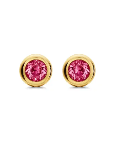 David Yurman Women's Bezel Set Stud Earrings in 18K Yellow Gold - Pink Tourmaline | Thumbnail 1 David Yurman Women's Bezel Set Stud Earrings in 18K Yellow Gold - Pink Tourmaline | Thumbnail 1