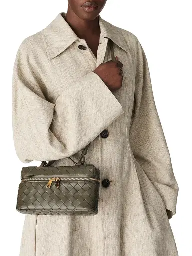 Bottega Veneta Women's Bang Bang Intrecciato Leather Crossbody Vanity Case Bag - Cypress Gold | Thumbnail 2 Bottega Veneta Women's Bang Bang Intrecciato Leather Crossbody Vanity Case Bag - Cypress Gold | Thumbnail 2