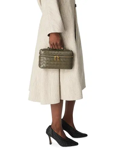 Bottega Veneta Women's Bang Bang Intrecciato Leather Crossbody Vanity Case Bag - Cypress Gold | Thumbnail 3 Bottega Veneta Women's Bang Bang Intrecciato Leather Crossbody Vanity Case Bag - Cypress Gold | Thumbnail 3