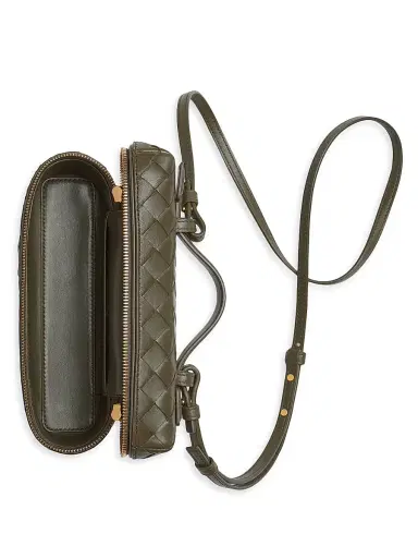 Bottega Veneta Women's Bang Bang Intrecciato Leather Crossbody Vanity Case Bag - Cypress Gold | Thumbnail 4 Bottega Veneta Women's Bang Bang Intrecciato Leather Crossbody Vanity Case Bag - Cypress Gold | Thumbnail 4