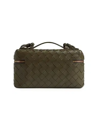 Bottega Veneta Women's Bang Bang Intrecciato Leather Crossbody Vanity Case Bag - Cypress Gold | Thumbnail 6 Bottega Veneta Women's Bang Bang Intrecciato Leather Crossbody Vanity Case Bag - Cypress Gold | Thumbnail 6