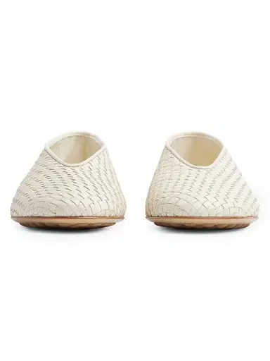 Bottega Veneta Women's Rosa Intrecciato Leather Flats - Sea Salt - Size 12 | Thumbnail 2 Bottega Veneta Women's Rosa Intrecciato Leather Flats - Sea Salt - Size 12 | Thumbnail 2