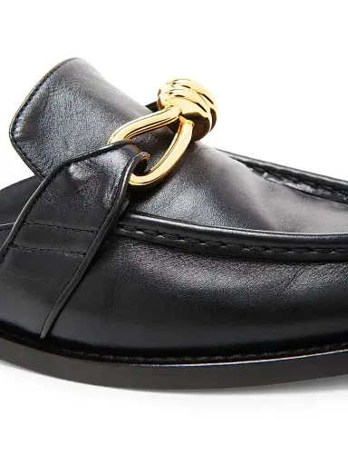 Bottega Veneta Women's Astaire Knot-Accented Leather Mules - Black | Thumbnail 5 Bottega Veneta Women's Astaire Knot-Accented Leather Mules - Black | Thumbnail 5