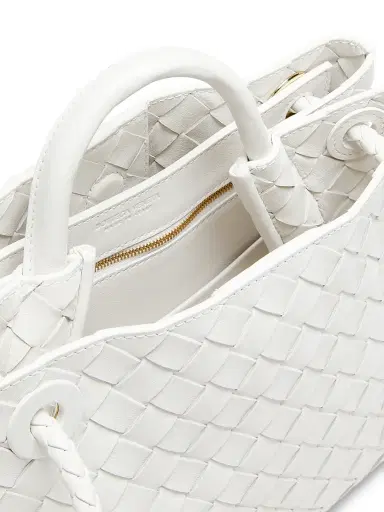 Bottega Veneta Women's Andiamo Intrecciato Leather Top-Handle Bag - White | Thumbnail 6 Bottega Veneta Women's Andiamo Intrecciato Leather Top-Handle Bag - White | Thumbnail 6