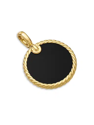 David Yurman Women's DY Elements Disc Pendant in 18K Yellow Gold - Black Onyx | Thumbnail 3 David Yurman Women's DY Elements Disc Pendant in 18K Yellow Gold - Black Onyx | Thumbnail 3