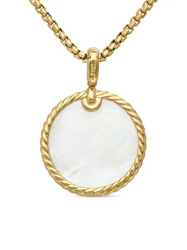 David Yurman Women's DY Elements Disc Pendant in 18K Yellow Gold - Black Onyx | Thumbnail 4 David Yurman Women's DY Elements Disc Pendant in 18K Yellow Gold - Black Onyx | Thumbnail 4