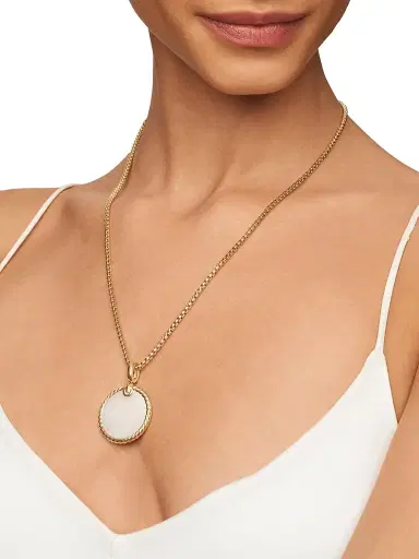 David Yurman Women's DY Elements Disc Pendant in 18K Yellow Gold - Black Onyx | Thumbnail 7 David Yurman Women's DY Elements Disc Pendant in 18K Yellow Gold - Black Onyx | Thumbnail 7