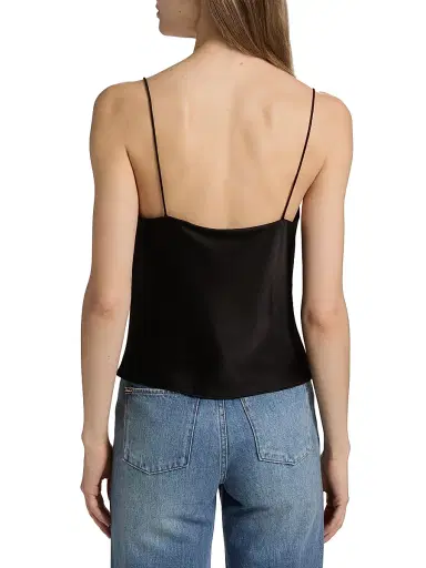 ALICE + OLIVIA Women's Harmon Draped Satin Tank Top - Black | Thumbnail 5 ALICE + OLIVIA Women's Harmon Draped Satin Tank Top - Black | Thumbnail 5