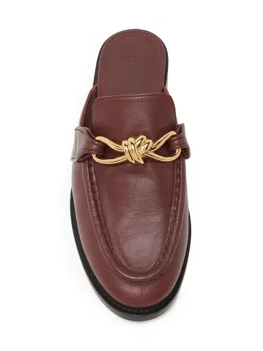 Bottega Veneta Women's Astaire Knot-Accented Leather Mules - Pinecone | Thumbnail 4 Bottega Veneta Women's Astaire Knot-Accented Leather Mules - Pinecone | Thumbnail 4