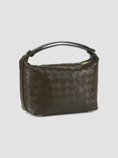 Bottega Veneta Women's Mini Wallace Leather Top-Handle Bag - Kaki | Thumbnail 4 Bottega Veneta Women's Mini Wallace Leather Top-Handle Bag - Kaki | Thumbnail 4